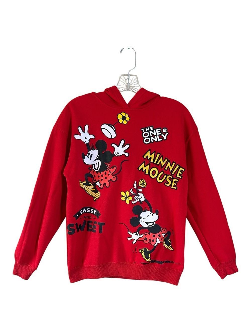 Disney Red Minnie Mouse Hoodie Embroidered